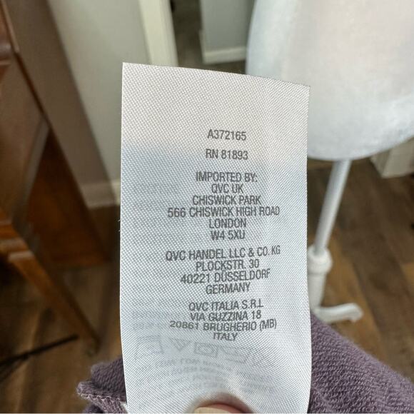 AnyBody French Terry Pullover Neck Bow Faded Plum Sz Medium Oversized NEW - Picture 6 of 6